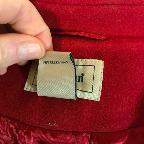 LL Bean red wool cashmere blend pea coat - Picture 15 of 16